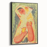 Modern Wall Art - Vibrant Abstract Woman with Fruit in Bold Colors