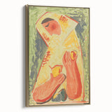 Modern Wall Art - Vibrant Abstract Woman with Fruit in Bold Colors