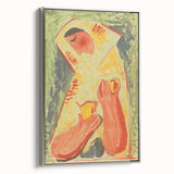 Modern Wall Art - Vibrant Abstract Woman with Fruit in Bold Colors