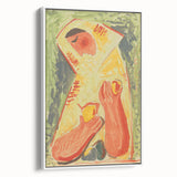 Modern Wall Art - Vibrant Abstract Woman with Fruit in Bold Colors