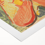 Modern Wall Art - Vibrant Abstract Woman with Fruit in Bold Colors