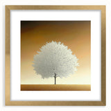 Minimalist White Tree - Contemporary Living Room Wall Art