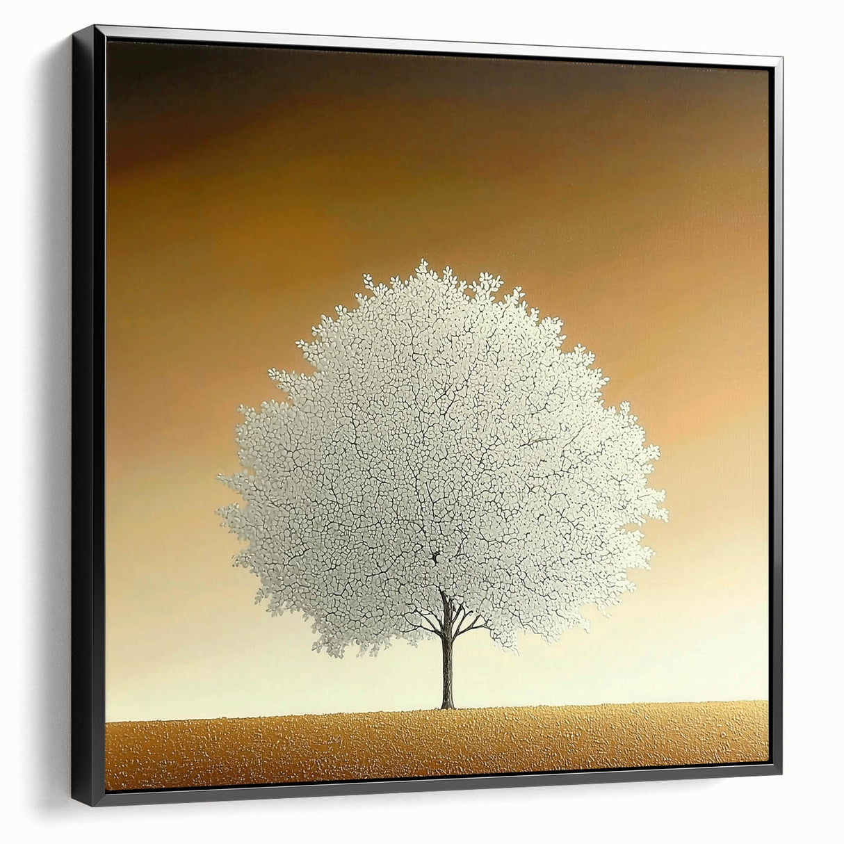 Minimalist White Tree - Contemporary Living Room Wall Art