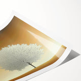 Minimalist White Tree - Contemporary Living Room Wall Art