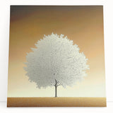 Minimalist White Tree - Contemporary Living Room Wall Art