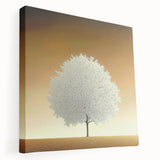 Minimalist White Tree - Contemporary Living Room Wall Art