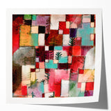 Modern Wall Art - Vibrant Abstract Rhythms in Red, Green, and Violet