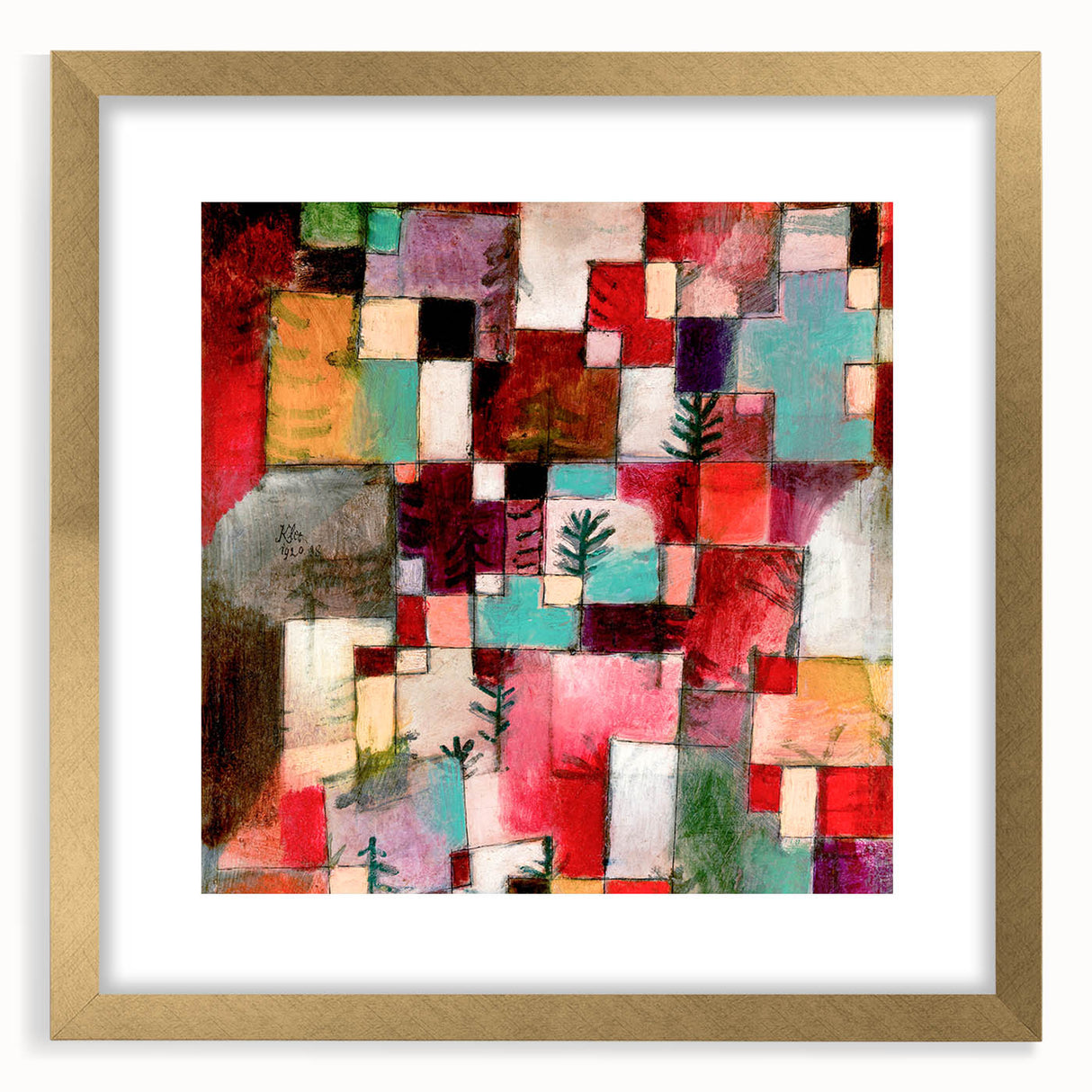 Modern Wall Art - Vibrant Abstract Rhythms in Red, Green, and Violet
