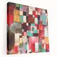 Modern Wall Art - Vibrant Abstract Rhythms in Red, Green, and Violet