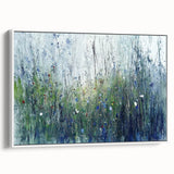 Serene Meadow Mist – Abstract Floral Canvas & Framed Art