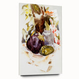 Modern Wall Art - Abstract Still Life with Eggplant and Green Pepper