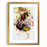 Modern Wall Art - Abstract Still Life with Eggplant and Green Pepper