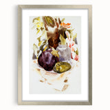 Modern Wall Art - Abstract Still Life with Eggplant and Green Pepper