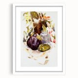 Modern Wall Art - Abstract Still Life with Eggplant and Green Pepper