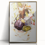 Modern Wall Art - Abstract Still Life with Eggplant and Green Pepper