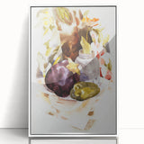 Modern Wall Art - Abstract Still Life with Eggplant and Green Pepper