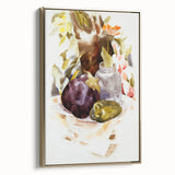 Modern Wall Art - Abstract Still Life with Eggplant and Green Pepper