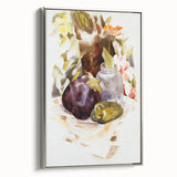 Modern Wall Art - Abstract Still Life with Eggplant and Green Pepper