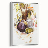 Modern Wall Art - Abstract Still Life with Eggplant and Green Pepper