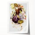 Modern Wall Art - Abstract Still Life with Eggplant and Green Pepper