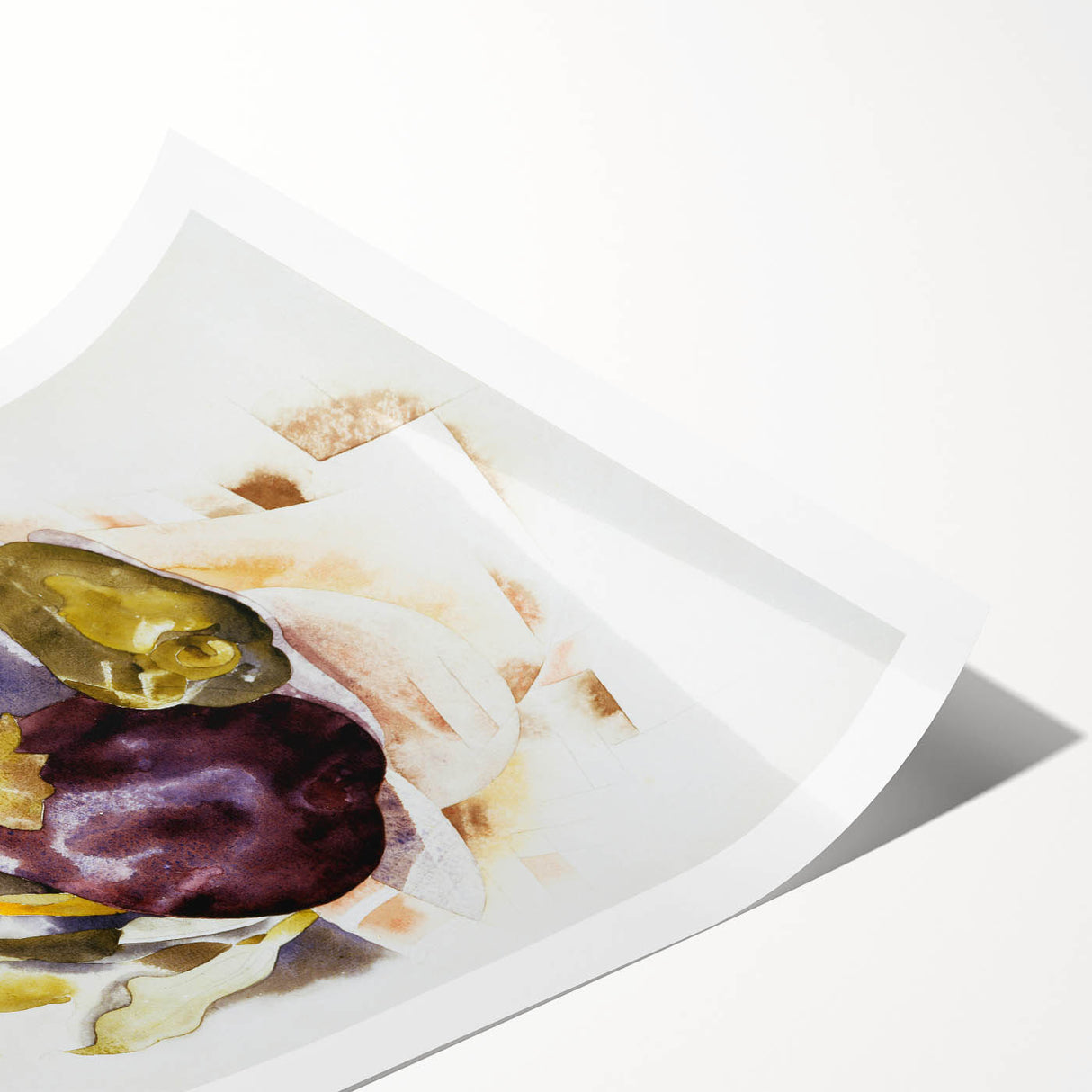 Modern Wall Art - Abstract Still Life with Eggplant and Green Pepper