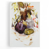 Modern Wall Art - Abstract Still Life with Eggplant and Green Pepper