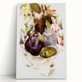 Modern Wall Art - Abstract Still Life with Eggplant and Green Pepper
