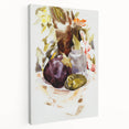 Modern Wall Art - Abstract Still Life with Eggplant and Green Pepper