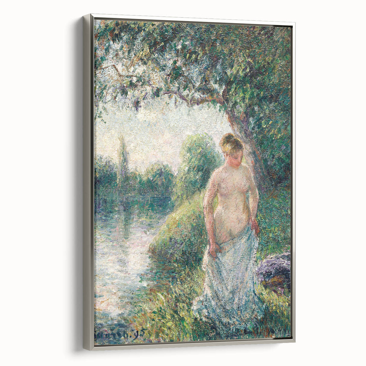 Impressionist Landscape Art - Pissarro's "The Bather" Print