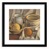 Modern Wall Art - Still Life with Ceramic Pots and Apples in Neutral Tones