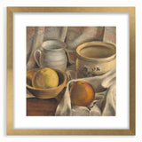 Modern Wall Art - Still Life with Ceramic Pots and Apples in Neutral Tones