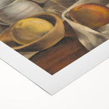 Modern Wall Art - Still Life with Ceramic Pots and Apples in Neutral Tones