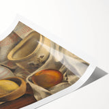 Modern Wall Art - Still Life with Ceramic Pots and Apples in Neutral Tones