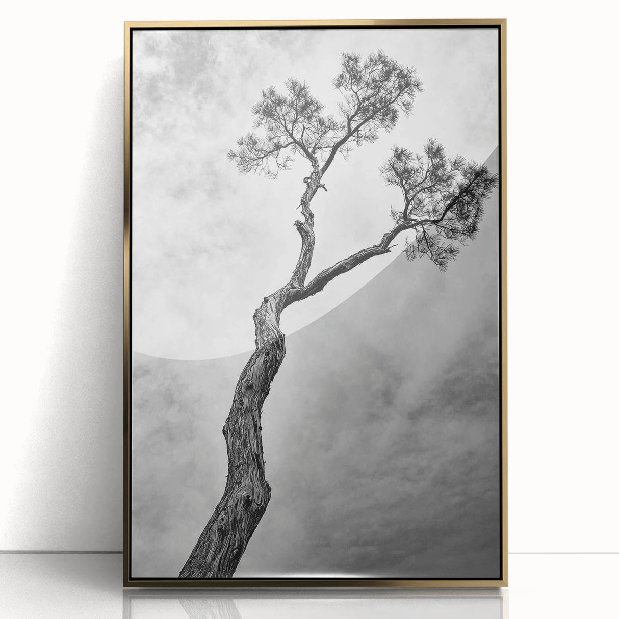 Minimalist Tree Silhouette – Modern Black & White Wall Art