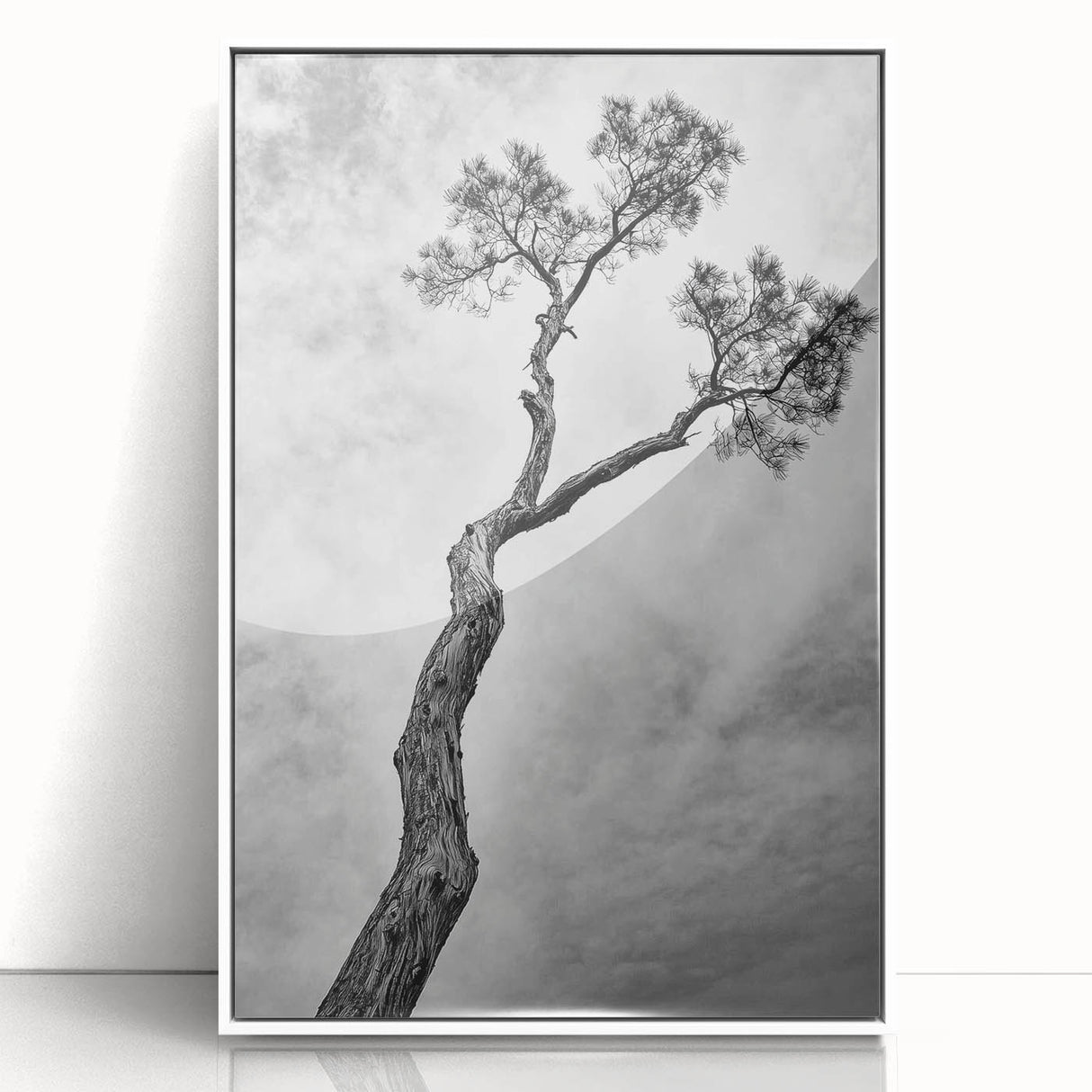 Minimalist Tree Silhouette – Modern Black & White Wall Art