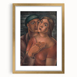 Modern Wall Art - Expressive Portrait of Lovers in Warm Earthy Tones