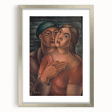 Modern Wall Art - Expressive Portrait of Lovers in Warm Earthy Tones