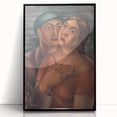 Modern Wall Art - Expressive Portrait of Lovers in Warm Earthy Tones