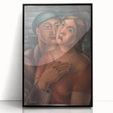 Modern Wall Art - Expressive Portrait of Lovers in Warm Earthy Tones