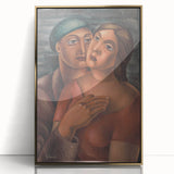 Modern Wall Art - Expressive Portrait of Lovers in Warm Earthy Tones