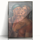 Modern Wall Art - Expressive Portrait of Lovers in Warm Earthy Tones