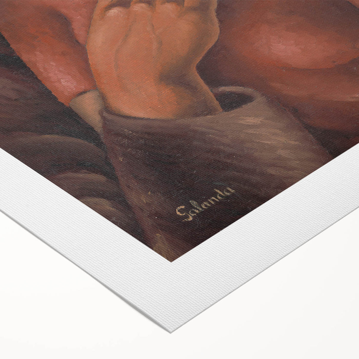 Modern Wall Art - Expressive Portrait of Lovers in Warm Earthy Tones