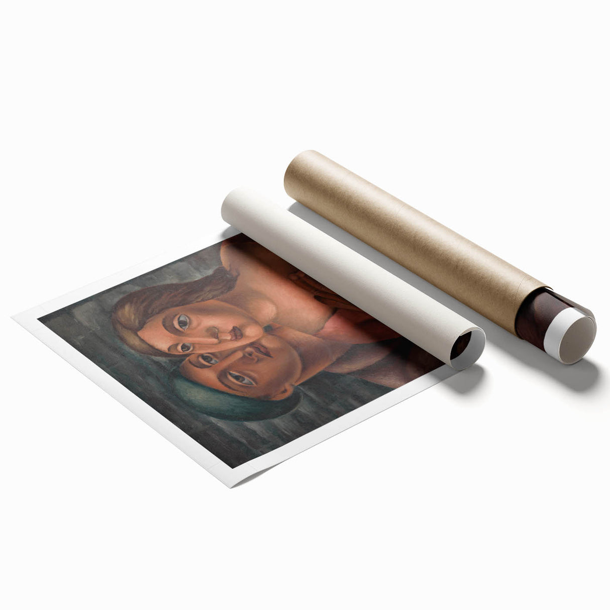 Modern Wall Art - Expressive Portrait of Lovers in Warm Earthy Tones