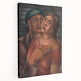 Modern Wall Art - Expressive Portrait of Lovers in Warm Earthy Tones