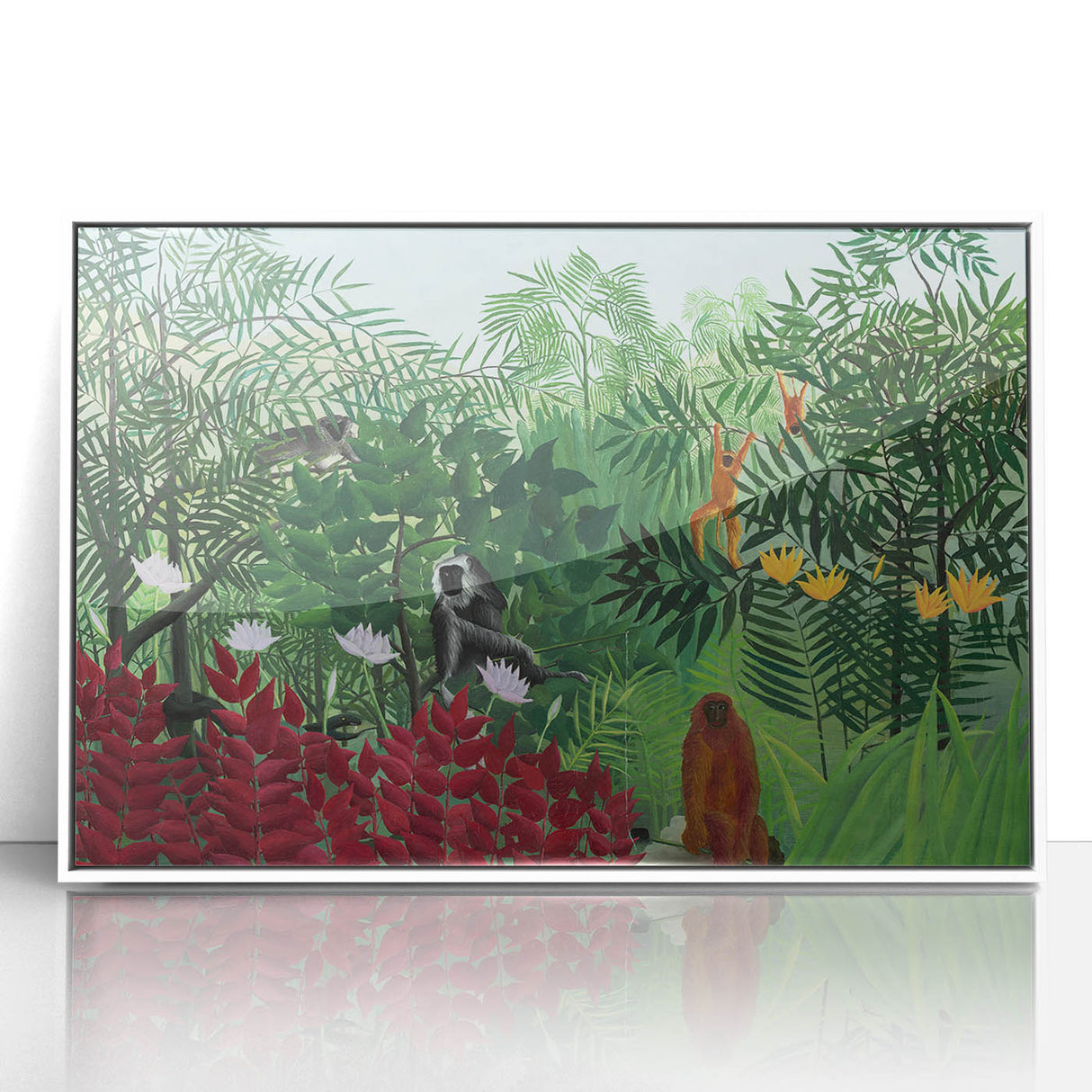 Tropical Forest with Monkeys" Modern Wall Art - Contemporary Jungle Decor