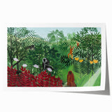 Tropical Forest with Monkeys" Modern Wall Art - Contemporary Jungle Decor