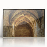 Framed acrylic artwork showcasing a stunning silver landscape with an intricate castle design, perfect for elegant home decor. The piece features vibrant colors and a sleek finish, ideal for enhancing any living space.