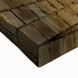 Close-up of a stretched canvas depicting a serene landscape with a majestic castle, showcasing vibrant colors and intricate details, perfect for home decor.