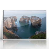 Framed acrylic artwork showcasing a stunning landscape of cliffs with vibrant colors, designed to enhance modern home decor. Perfect for nature enthusiasts.