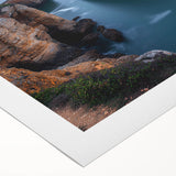 Stunning rolled canvas artwork showcasing a vibrant landscape of towering cliffs against a dramatic sky, perfect for home decor and art enthusiasts.